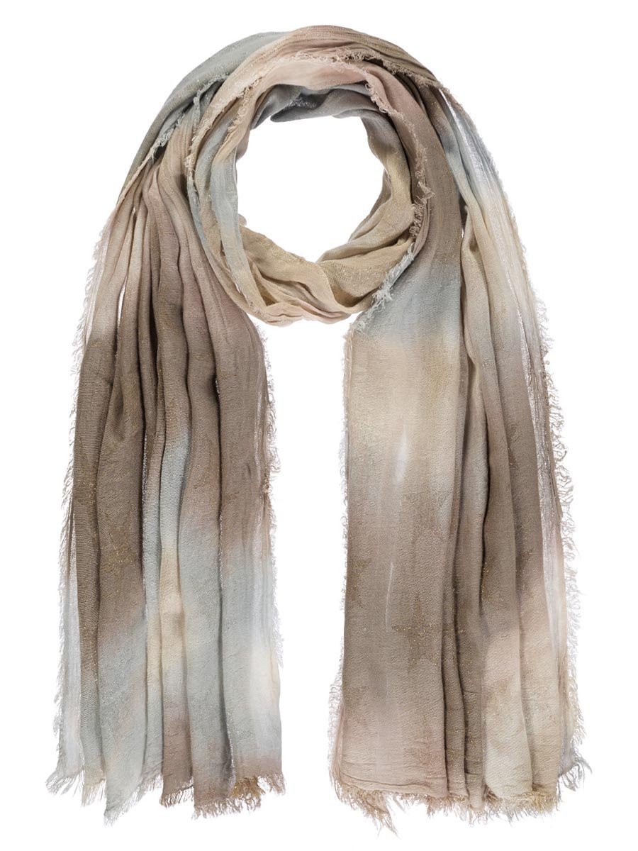 Damski szalik z delikatnymi gwiazdkami brązowy Passigatti