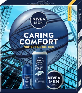 Nivea Zestaw Caring Comfort: SG 250 ml + Deo AP 50 ml + Krem uniwersalny 75 ml - Zestawy kosmetyków męskich Nivea Zestaw Caring Comfort: SG 250 ml + Deo AP 50 ml + Krem uniwersalny 75 ml - Zestawy kosmetyków męskich - miniaturka - grafika 1