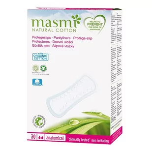 Masmi Wkładki higieniczne o anatomicznym kształcie 30szt 100% baw.organicznej - Wkładki higieniczne - miniaturka - grafika 1