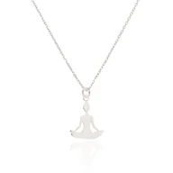 Naszyjniki - Naszyjnik srebrny z Joga kwiat lotosu 45 CM - miniaturka - grafika 1