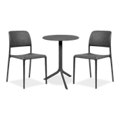 Meble ogrodowe - Zestaw Nardi BORA BISTROT/STEP 2+1 Antracite - miniaturka - grafika 1