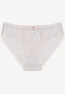 Majtki damskie - Jasnoszare Majtki Figi z Bawełny Ozdobione Kokardą i Koronką Zeterie - miniaturka - grafika 1