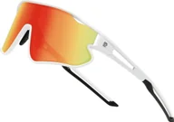 Okulary przeciwsłoneczne - Dziecięce okulary przeciwsłoneczne DUCO Baseball TR90 Frame UV400 Sport DK268 White Orange - miniaturka - grafika 1