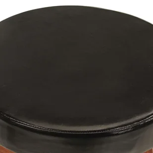 Lumarko Stołki barowe, 2 szt., naturalna skóra i lite drewno akacjowe - Taborety i hokery - miniaturka - grafika 6