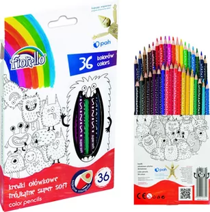 Fiorello Kredki Super Soft 36 kolorów ostrz. trójk.FIORELLO - Artykuły biurowe - miniaturka - grafika 1
