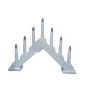 Ozdoby bożonarodzeniowe - Świecznik adwentowy drewniany 7 LED ciepłe białe światło - miniaturka - grafika 1