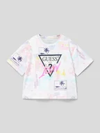 Koszulki dla dziewczynek - T-shirt we wzory na całej powierzchni - miniaturka - grafika 1