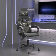 Fotele gamingowe - Lumarko Fotel gamingowy, czarny i moro, sztuczna skóra - miniaturka - grafika 1