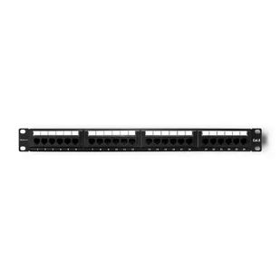 QOLTEC Patch panel RACK | 24 porty | kat.6 UTP | Czarny NUQOLPP24054474 - Pozostałe akcesoria sieciowe - miniaturka - grafika 1