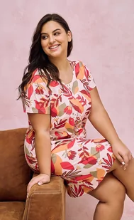 KOSZULA TARO 3152 TESSA SS24 (kolor łososiowy, rozmiar XXL) - Piżamy ciążowe - miniaturka - grafika 1