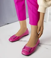 Mokasyny damskie - Różowe balerinki z klamerką Sheller-37 - miniaturka - grafika 1