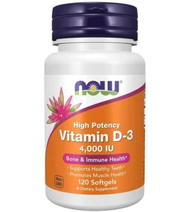 Now Foods Witamina D3 4000 IU Suplement diety 120 kaps. - Witaminy i minerały - miniaturka - grafika 1