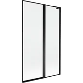 Parawany nawannowe - Mexen Mist L parawan nawannowy 2-skrzydłowy prawy 110 x 150 cm, czarna ramka, czarny - 8A9L-110-011-70-70-P - miniaturka - grafika 1