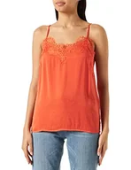 Koszulki i topy damskie - Vila Damski top koronkowy Vicava New Lace Singlet/Su-Noos, Tigerlily, 36 - miniaturka - grafika 1
