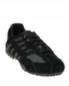 Półbuty damskie - Geox Snake Męskie Buty Sportowe ze Skórą Czarne 40 Jtg - miniaturka - grafika 1