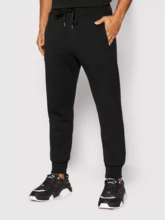 Spodnie sportowe męskie - Versace Jeans Couture Spodnie dresowe Logo Thick Foil 72GAAT01 Czarny Regular Fit - grafika 1