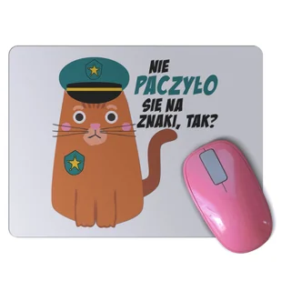 Podkładka pod mysz myszkę POLICJANT śmieszna kot - Podkładki pod mysz - miniaturka - grafika 1