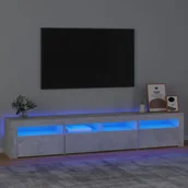 Szafki RTV - Lumarko Szafka pod TV z oświetleniem LED, szarość betonu, 210x35x40 cm - miniaturka - grafika 1