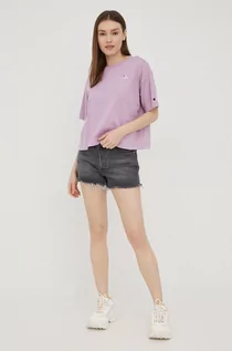 Koszulki i topy damskie - Champion t-shirt bawełniany kolor fioletowy - grafika 1