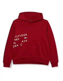 Tommy Hilfiger Męska bluza z kapturem z napisem "Off Placement", Czerwony Regatta, M - Bluzy męskie - miniaturka - grafika 1