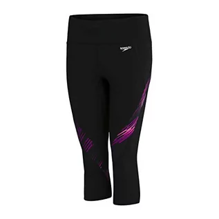 Spodnie damskie - Speedo Speedo Damskie spodnie sportowe 3/4 Swimsuit Separates czarny/Diva/Neon Fire XS 813200 - grafika 1