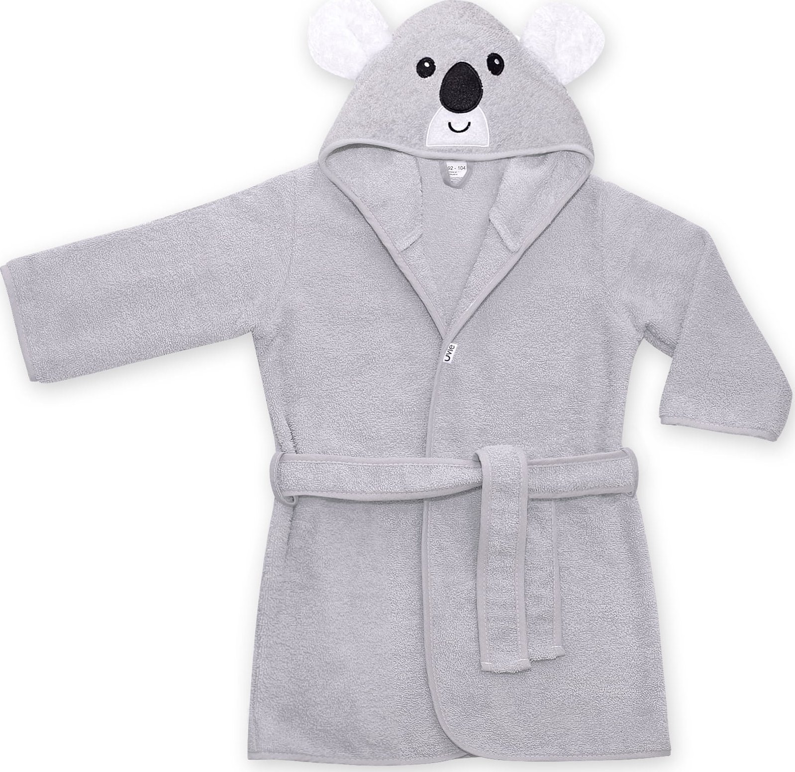UVIE Ciepły szlafrok dziecięcy szary Koala