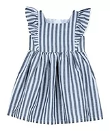 Sukienki - Chicco letnia sukienka dla dziewczynki w paski, niebieski, 104 cm - miniaturka - grafika 1