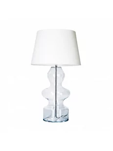4concepts Stojąca LAMPA stołowa TORINO L012031230 abażurowa LAMPKA nocna do sypialni biała przezroczysta L012031230 - Lampy stojące - miniaturka - grafika 1