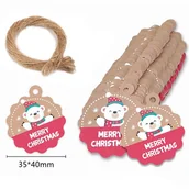 Akcesoria do pakowania - Etykieta Ze Sznurkiem Merry Christmas 5 Szt. - miniaturka - grafika 1