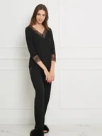 Piżamy damskie - PIŻAMA z koronką 02 - czarny XL - miniaturka - grafika 1