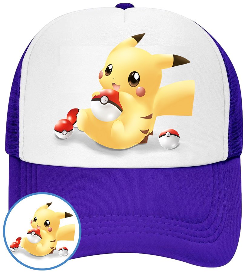 CZAPKA Z DASZKIEM POKEMON PIKACHU DLA DZIECI SIATKA