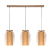 Lampy sufitowe - Britop LAMPA wisząca VASO JUTE 179110374 loftowa OPRAWA szklane słoiki zwis przezroczyste drewno przezroczysty drewno - miniaturka - grafika 1