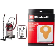 Worki do odkurzaczy - Odkurzacz do pracy na mokro/sucho Einhell TE-VC 2340 SACL 2342470 40l & Einhell 2351195 Worek Do Odkurzacza Einhell Na Mokro i Sucho Z Włókniny, 40 L / 5 Sztuk, Biały - miniaturka - grafika 1