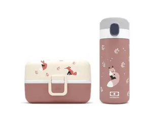 Zestaw dla dzieci Fox: lunchbox + kubek termiczny Monbento - Zestawy naczyń dla dzieci - miniaturka - grafika 1
