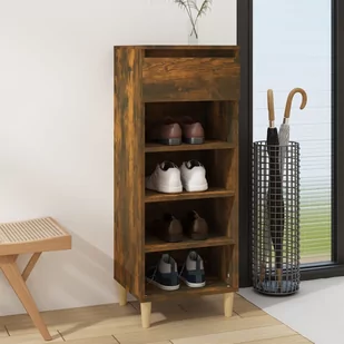 Lumarko Półka na buty, przydymiony dąb, 40x36x105 cm - Szafki na buty - miniaturka - grafika 1