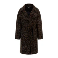 Płaszcze damskie - Damski płaszcz GUESS PATRIZIA BELTED COAT W3BL38WFR22-P1DQ – Brązowy - miniaturka - grafika 1