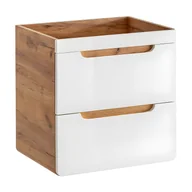 Szafki łazienkowe - Szafka łazienkowa wisząca pod umywalkę w kolorze naturalnym i białym – 60 cm - ARUBA - miniaturka - grafika 1