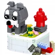 Klocki - Klocki Konstrukcyjne Zestaw Klocków Pies SCHNAUZER 3D hydrant 178 el. 6+ - miniaturka - grafika 1
