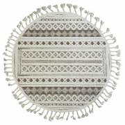 Dywany - Dywan z frędzlami okrągły Lizbona Etno beżowo-szary śr.100 cm - miniaturka - grafika 1