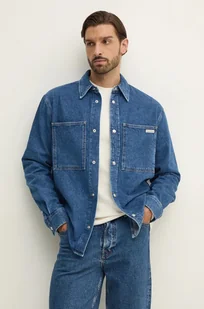 Calvin Klein Jeans koszula jeansowa męska kolor brązowy regular z kołnierzykiem klasycznym J30J326836 - Koszule męskie - miniaturka - grafika 1