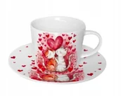 Filiżanki - Filiżanka ze spodkiem 240 ml KOTY Uroczy Prezent na Walentynki - miniaturka - grafika 1