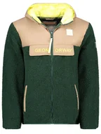 Odzież trekkingowa męska - Geographical Norway Kurtka polarowa "Teclass" w kolorze ciemnozielono-beżowym - miniaturka - grafika 1