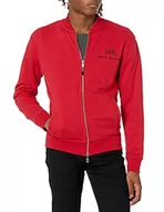 Bluzy męskie - Armani Exchange Męska bluza zapinana na zamek błyskawiczny z kontrastowym przodem i logo Ax na dole, czerwony, XS - miniaturka - grafika 1