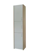Szafki łazienkowe - Słupek łazienkowy Adaś 3D Sonoma + front Biały 40 cm - miniaturka - grafika 1