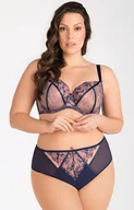 Majtki damskie - Figi z wysokim stanem granatowe K821 Edna, Kolor granatowy-wzór, Rozmiar 3XL, Gorsenia - Intymna - miniaturka - grafika 1