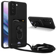 Etui i futerały do telefonów - Cadorabo łańcuszek na telefon z funkcją podstawki dla Samsung Galaxy S21 PLUS w kolorze CZARNYM - silikonowe etui ochronne z regulowanym paskiem na sznurek - miniaturka - grafika 1