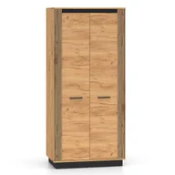 Szafy - Szafa z lamelami URSO 03 92cm Dąb craft złoty, czarny - miniaturka - grafika 1