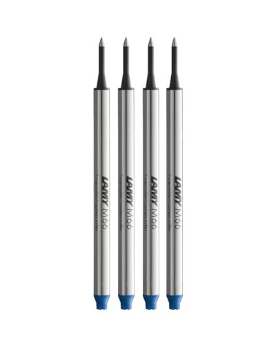 LAMY M66 wkłady do długopisów kulkowych, zestaw 4 sztuk, 821, z metalu, w kolorze niebieskim, do długopisów kulkowych LAMY bez nasadki, szerokość linii