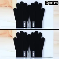 Rękawiczki dla dzieci - TEMU 2 Pary Grubych Dziecięcych Rękawiczek Jesienno-zimowych, Unisex, Odpornych Na Zimno, Ciepłych Polarowych, Dzianinych, Pełnych Palców, - miniaturka - grafika 1