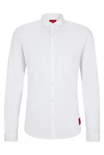 HUGO Męska koszula Ero3-W Extra Slim Fit z rozciągliwej bawełny z etykietą z logo, Open White199., M - Koszule męskie - miniaturka - grafika 1